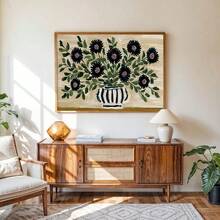 1 Peça Pôster em Tela Botânico Floral Rústico Noric com Moldura/Sem Moldura, Arte Floral Escandinava Folk Art Cottagecore, Impressão de Arte de Parede Decoração Fazenda Minimalista Pintura Vintage para Corredor, Sala de Estar, Quarto, Decoração de Casa Moderna - A - Visão 6