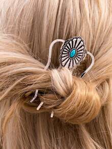 1 Peça Pente de Cabelo de 4 Dentes, Novo Estilo Chinês Elegante e Requintado, Ornamento de Cabelo, Grampo de Cabelo Estilo Antigo - Multicolorido - Visão 3