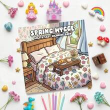 1pc Warm Spring Nordic Style Adult Coloring Book, Cute Pastoral Theme, Spring Theme, Vibrant Colors, Easy To Color, Children's Cute Coloring Book, Perfect Birthday Gift, Stress Relief Gift, Perfect Gift For Halloween, Back To School And Other Holidays - Nordic Style/Spring Coloring Book - View 7
