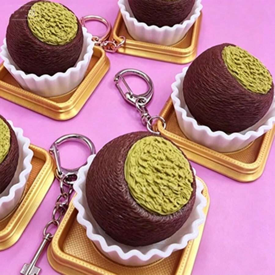 Gantungan Kunci Kancing Penghilang Stres Bentuk Kue Kenyal Dubai Cetak 3D - Ulang Tahun - Natal - Paskah - Hadiah Sempurna - Kado - MultiWarna - View 1