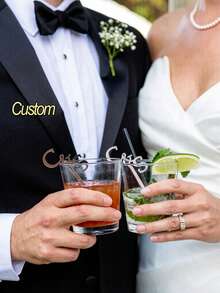 10/30/50/100/200pcs Personalized Wedding Stir Sticks - Wedding Party Decor, Daily Home Use, Wedding Stir Sticks - Multicolor - View 3