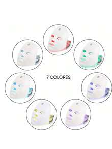 7-Color LED Facial Spa Skin Care Mask - White - View 5