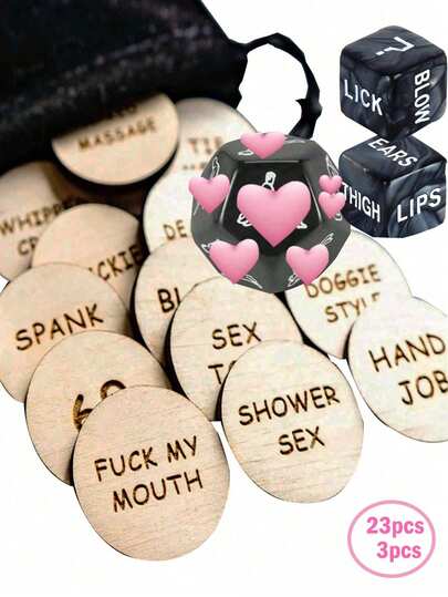 23pcs/3pcs English Adult Game Cards, Board Game, Couples Sex Game Cards, Bedroom Flirting Adult Game, Sex Toys, Adult Products, Sex Dice, Couples Sex Position Dice