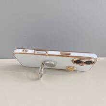 電鍍防摔手機殼與電鍍旋轉支架心形款，相容 Apple 手機殼/搭配手機殼/附掛繩手機殼/腕帶手機殼/趣味手機殼/Android 手機殼/手機殼/手機殼/手機殼/相容 Apple 15PRO MAX 手機殼/Apple 14PRO MAX - 白色 - 查看 3