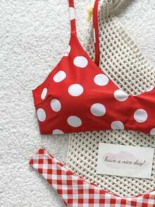 2026 Fashion Elegant Cute Polka Dot Print Women's Bikini Swimsuit 2 ...