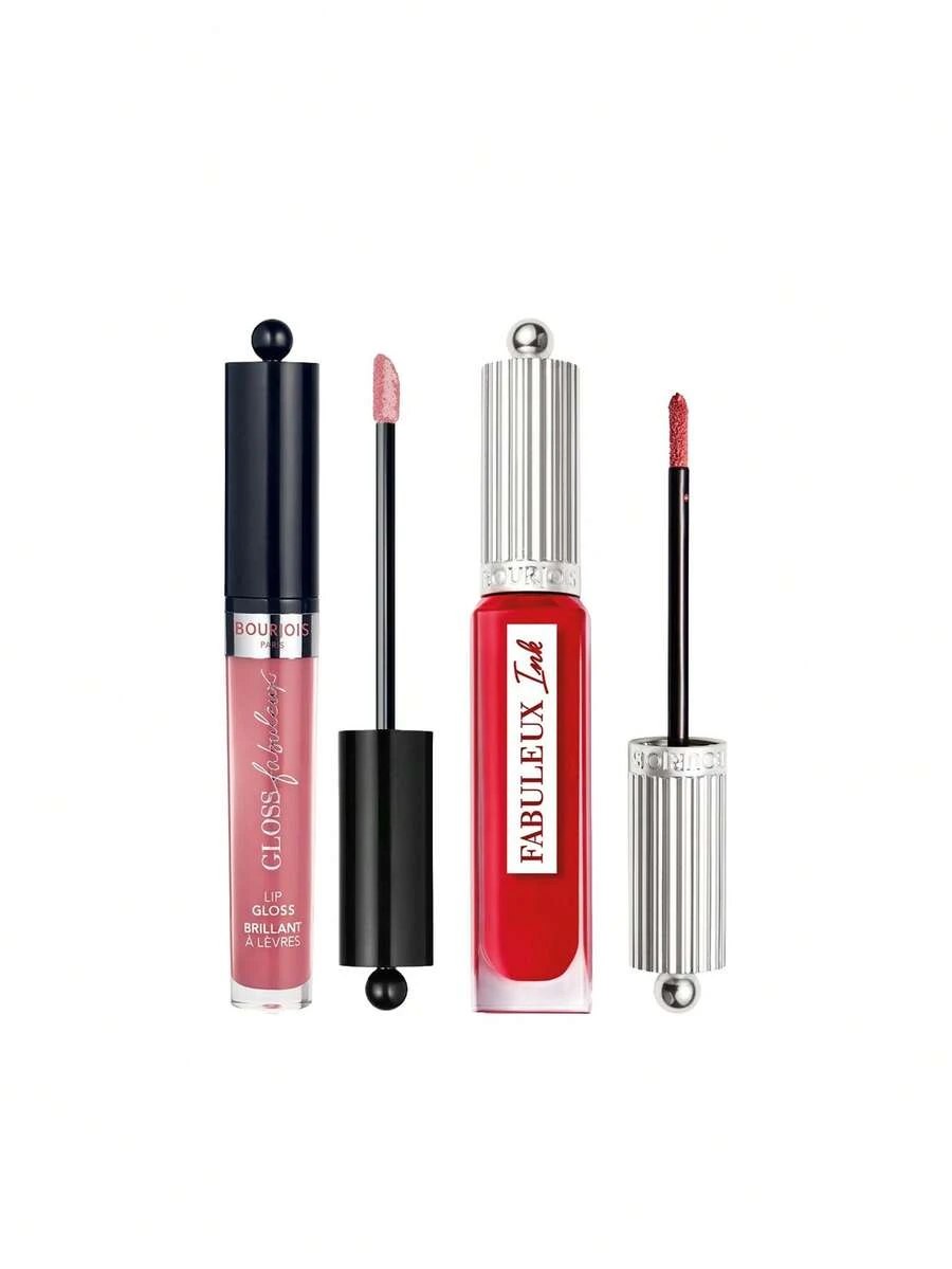 Bourjois [Bundle] Gloss Fabulous Moisturizing Lip Gloss 07 Standing Rose'vation 3.5 Ml + Fabuleux Ink Moisturizing Liquid Lipstick 04 Cherry Cute 3.5 Ml - 07 Standing Rose'vation+04 Cherry Cute - View 1