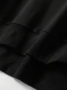 SU ER Men's Summer Crew Neck Casual Pullover Sweatshirt And Casual Long Pants Set - Black - View 6