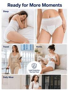 3/10/30pcs,Period Panties,Lightweight & Breathable,Quick Absorption,3D Leak Protection,Anti-Leak & Breathable,Odor Control,Random Pattern,Suitable For Summer Travel,Menstrual Period,Postpartum,Travel. - Menstrual Pants - View 9