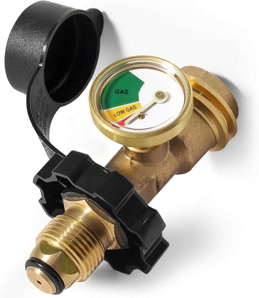 Medidor Adaptador Para Tanques De Gas Lp Pol A Qcc1/Tipo1 Con Cubierta Antipolvo,Rango De Presión: 0-100 Lb - Negro - Ver 1