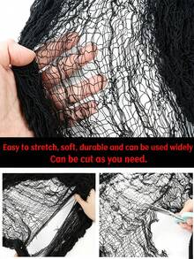 1pc Black Tulle Curtain, Suitable For Haunted House, Nightclub And Escape Room Decoration, Polyester Fabric, Halloween Decoration, Home And Garage Storage Organization - Multiple Styles - View 4