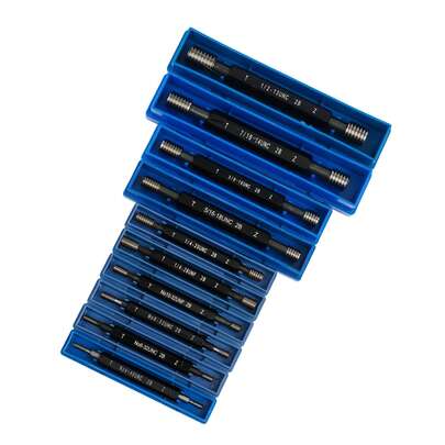Futchoy 10 Pcs UNC/UNF Thread Plug Gage Gauge Set Double End Go And No Go H28 SKD11