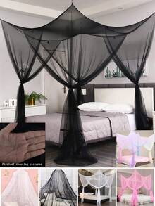 4-Post Bed Canopy, 4-Door Mosquito Net, Mosquito Net Bed Cover, Ceiling Hanging Mosquito Net, Round Dome Mosquito Net Single Door, Home Bedroom Palace Style Mesh Curtain, Mesh Bed Cover, Princess Bed Canopy Mosquito Net - Multicolor - View 1