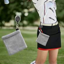 1pc Retractable Clip-On Golf Cleaning Towel, Ultra-Fine Microfiber Absorbent Portable Golf Club And Ball Wiping Cloth For Outdoor Golf Sports - Multicolor - View 2