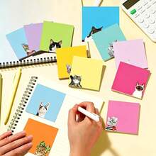 50pcs Random Cute Dog Sticky Notes Set, Random Colors 3*3 Inch Square Self-Adhesive Memo Pads, Multi-Color Adorable Dog Prints (Kawaii Corgi, French Bulldog, Golden Retriever, Schnauzer, Etc.), Great Value Pack For Home, Study, Office Notes And Memo, Creative Gift For Dog Lovers - Multicolor - View 6