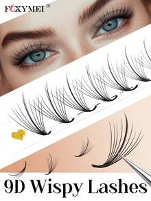 FOXYMEI 12 Rows Fluffy Pre-Made Eyelash Fans C/D Curl 9D Pointed Tip Lash Extensions 8-15mm Natural Soft Handmade Woven Lash Extensions Imported Material Pre-Made Voluminous Eyelash Fans Soft Lightweight Natural False Eyelashes - View 8