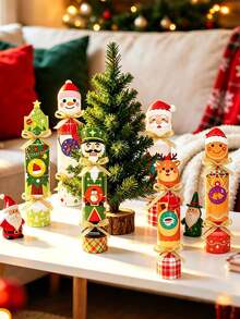 24pcs Christmas Crackers Gift Boxes With Ribbons And Christmas Countdown Stickers Santa Claus Xmas Tree Reindeer Pattern Treat Box Cartoon Christmas Advent Calendar Box Gift Wrapping Boxes For Party Favors Christmas Decorations Christmas Gifts - Christmas Edition - View 2