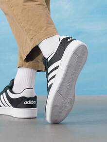 Adidas Men's HOOPS CLASSIC 2026 Summer New Retro Low-Top Casual Sports Skate Shoes KI1056 - Black/White - View 4