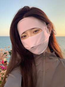 1pc Women's Summer Face Sun Protection Mask, Full Face UV Protection, Ice Silk Breathable, Suitable For Daily Outings And Travel - Face Bikini - View 14