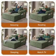 YQzyphyna 40.5'' Boneless Cloud Sofa Bed – Deep Seat Cushion No Assembly Required, Modern Fluffy Loveseat Couch For Living Room & Bedroom,For Small Spaces, Apartment, Movie Night - 綠色 - 查看 3