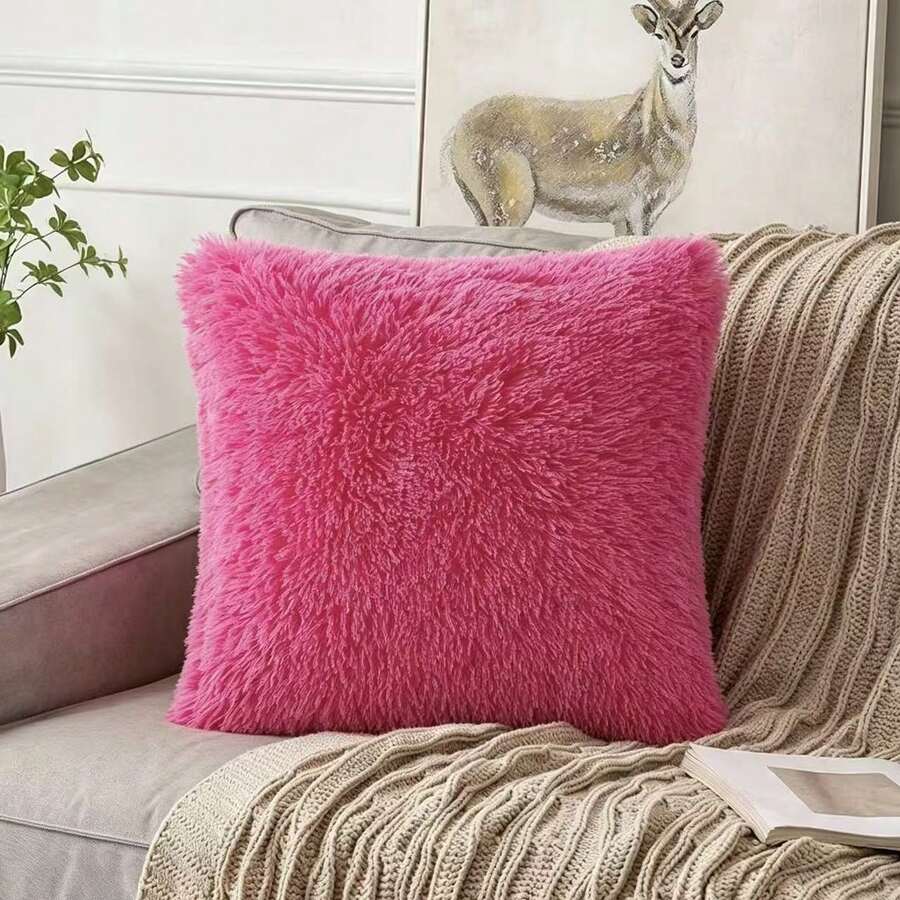 Plain Plush Cushion Cover Without Filler