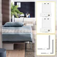 Kit de mecanismo de montaje en pared con resorte, capacidad de carga resistente de 250 kg, kit de bricolaje, soporte de cama para cama Murphy de 0,9 a 1,2 m cama Queen horizontal, blanco - Blanco - Ver 1