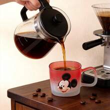 1pc Official Disney Mickey Minnie Glass Cup With Handle, 450ML Cartoon Couple Water Cup, Coffee, Tea, Juice Universal Cup, Home Breakfast Cup, Fan Valentine's Day Women's Gift - Multicolor - View 8