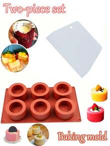 6-Cavity 3D Textured Ice Cube Mold, Reusable, Heat-Resistant, Dishwasher, Microwave And Freezer , With Embossed Groove Design, Suitable For Pudding, Cake, Soap, Candle And Bread, Multi-Functional Non-Stick Baking And DIY Mold, Perfect For Creative Dessert Making With Easy Release - Red - View 5
