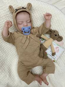 18 Inch Sam Reborn Doll Hand-Painted Colored Hair Closed Eyes Design Vinyl And Fabric Body With Feeding Bottle And Pacifier Ideal Gift For Children's Birthday Party - Reborn Doll - View 9