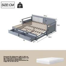 Sofa Bed Frame Multifunctional 90x190 Pine - 灰色 - 查看 4