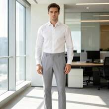 Light Gray Trajes Para Hombres Elegantes Solid Mint Green Classic Formal Suit Pants With Pockets Size XS-3XL - 淺灰色 - 查看 3