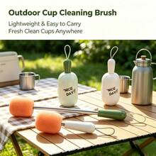 New Multifunctional Cup Brush Set, Retractable Portable Long Handle Water Cup Cleaning Brush, Travel Mini Cleaning Brush, Suitable For Glass Cups, Insulated Cups, Baby Bottles And Cup Rim Stain Cleaning - A - View 7