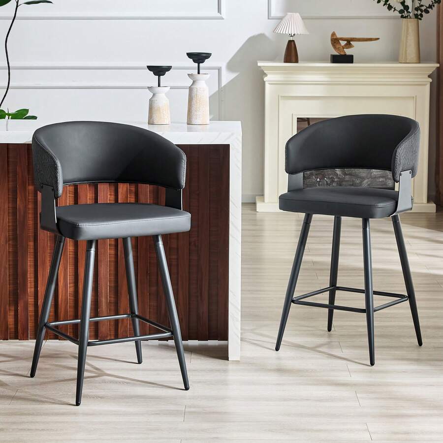 Modern Dining Chair – Mid-Century Style - 黑色 - 查看 1