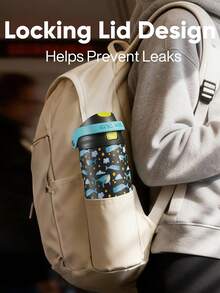 Meoky 24oz Stainless Steel Insulated Water Bottle, 2-in-1 Straw & Spout Lid, Leakproof Vacuum Tumbler, Double Wall Travel Mug, Fits Car Cup Holder for Gym, Office, Travel & Outdoor - 星空鯨(夜光) - 查看 4