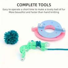 4/8Sets Pom Pom Maker, Plastic Pom Pom Knitting Tool Set, Handmade Knitting Tool DIY Craft Accessories, Random Color - Multicolor - View 9
