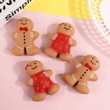 Cute Gingerbread Man Squishy Toy - Slow Rebound Soft Stress Relief Finger Toy, Suitable For Kids And Girls, Christmas Gift Cute Squishy - Multicolor - View 3