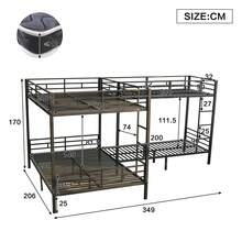 Bed Frame With Metal - Ladder 3 Steps - Air Spring - Multi Bed Configuration - Black - View 4