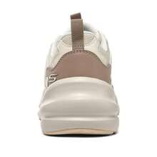 Skechers Women's Platform Casual Retro Dad Shoes Breathable Honeycomb Mesh Lightweight Non-Slip Sole Sneakers - White/Khaki - View 9