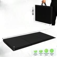 Colchoneta De Yoga Portátil 190x60x5cm Impermeable Antideslizante Resistente Para Ejercicio Pilates Entrenamiento En Casa - Negro1 - Ver 5