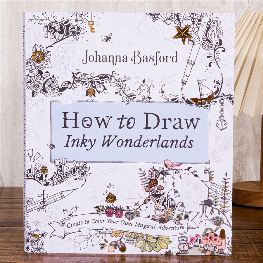 How To Draw Inky Wonderlands Coloring Book Secret Garden Doodle Stress Relief Painting - How to Draw Inky Wonderlands - View 1