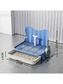 1pc Indoor Dog Toilet With Splash Guard, Removable Mesh Tray And Urine Pad Holder, Easy To Clean Pet Training Pad, Suitable For Small/Medium Dogs, Comes With Dog Scoop - Multicolor - View 8