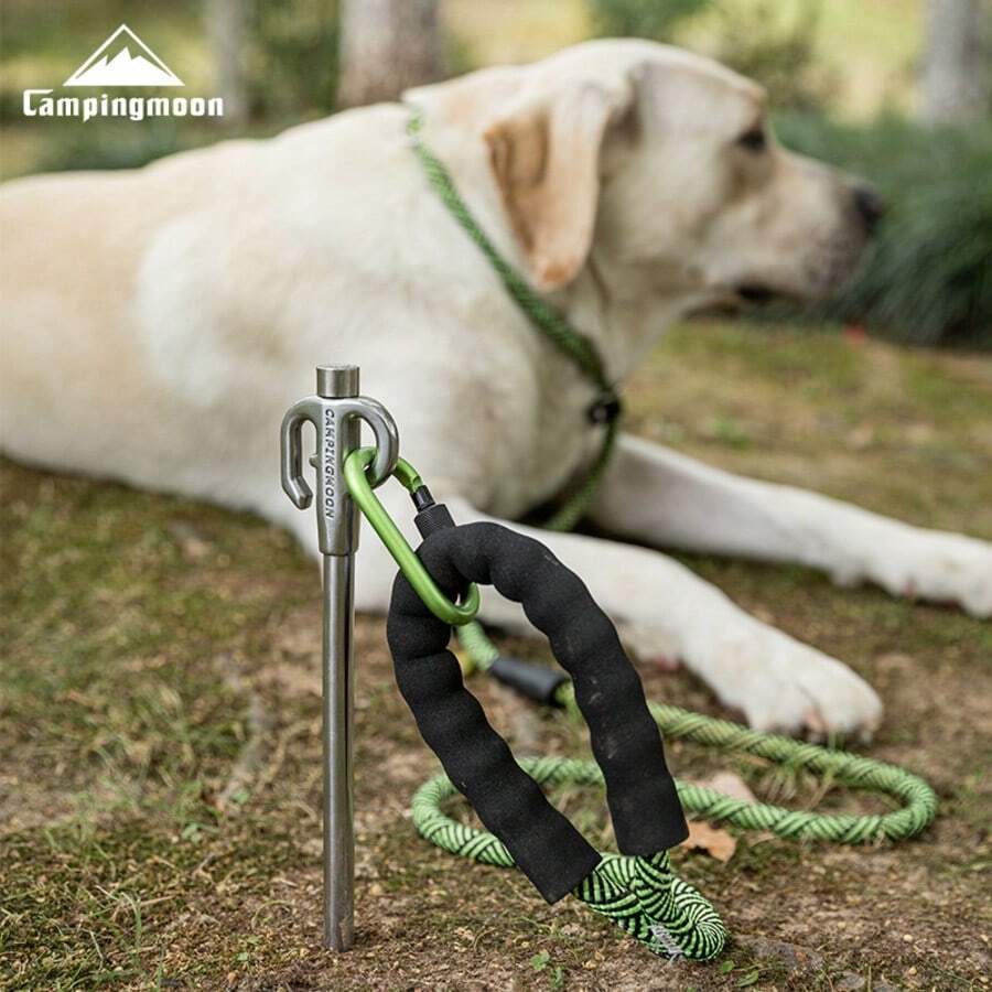 CAMPINGMOON Outdoor Camping Thickened 420 Stainless Steel Pet Ground Stake Dog Tether Stake Camping Accessory Rotating Dog Tether Stake Outdoor Tent Canopy Ground Stake K45 K45-30