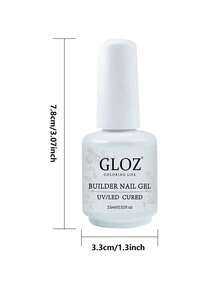 GLOZ 15ML Clear Builder Gel Nail Polish, Strengthening Gel, Extension Gel, Base Gel, 1 Bottle, No Soak-Off, UV LED Extension Nail Gel - Clear - View 7