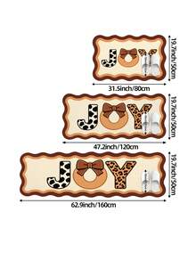 1pc Leopard Print Cute Rug, Kitchen Rug, Hallway Rug, Suitable For Bathroom, Kitchen, Outdoor, Indoor, Bedroom, Living Room, Bedside, Decorative Rug, Machine Washable, Easy To Clean, Entryway Mat, Non-Slip Bottom, Bedroom Decor Rug - Multicolor - View 2