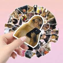 50pcs Monkey & Gorilla Pattern Vinyl Cartoon Highly Attractive Decorative Stickers, Suitable For Planner, Envelope Sealing, Guitar, Musical Instruments, Halloween, Christmas, Teen Party Supplies, Rewards And Inspirational Decoration - 50pcs-multicolor - View 2
