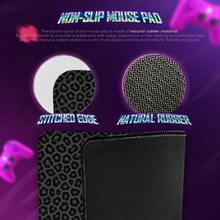 1pc Grey & Black Leopard Print Extended Mouse Pad, Large Gaming & Office Desk Mat, Suitable For Keyboard And Mouse, Dark Non-Slip Computer Pad, Men's Desktop Accessory Gift - View 4