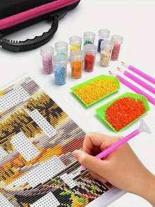 Pink Style Diamond Painting Storage Container, 60/120 Slot Diamond Painting Shockproof Jar, 48 Pieces Embroidery Accessories, 5D Diamond Art Tools, Suitable For Handmade Cross Stitch Embroidery Rhinestone Storage Box - A - View 4