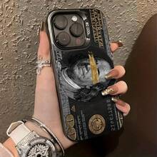 Phone Case: Creative Design Hundred Dollar Bill Pattern Phone Case For  16/13 Pro Max/15 Plus/ 13/16 Plus/11 Pro Max/16 Pro/15 Pro/ 14/11 Pro/12 Pro Max/12 Pro/14 Pro/ 11/13 Pro/14 Pro Max/14 Plus/15 Pro Max/ 12/ - 透黑 - 查看 5