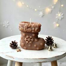 شمعة معطرة على شكل بوت ثلج عيد الميلاد، قطعة ديكور منزلية، 1 قطعة - 1PC - مشاهدة 15