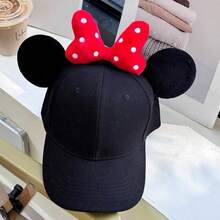 Casquette de baseball pour femme Disney 3D à oreilles rondes, nœud à pois, 2 couleurs, visière incurvée, chapeau de soleil, pour extérieur, parc d'attractions, voyage, photo, vacances, fête, style décontracté polyvalent, mode douce rétro, chapeau de style décontracté polyvalent pour adulte - casquette de baseball - Voir 4