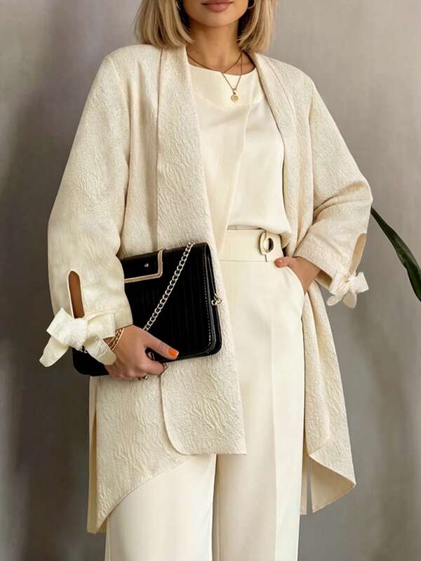 Women's Spring/Autumn Elegant Fashion Solid Color Long Sleeve Minimalist Casual Jacket
